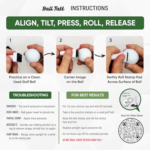Golf Ball Stamp Self-Inking Marker - USA Flag Variation, Waterproof, Quick-Dry