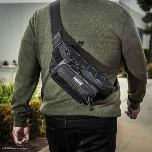 Maxpedition Keystone Versipack (14¡± x 6¡± x 6¡±) Tactical Crossbody Fanny Pack for Everyday Carry (Black) 0456B