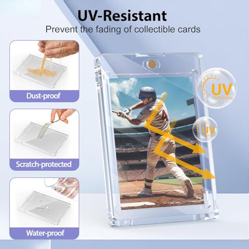 25 Pack Thick Magnetic Card Holders - 130PT Clear Display Protectors