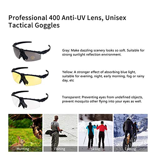Black Sports Goggles with Anti-Fog Glasses and 3 Interchangeable Lenses - ToopMount