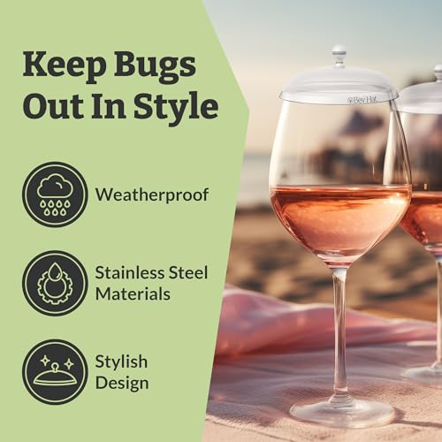 Stainless Steel Drink Covers Pack of 4 - Bug-Proof Beverage Lids for Outdoors