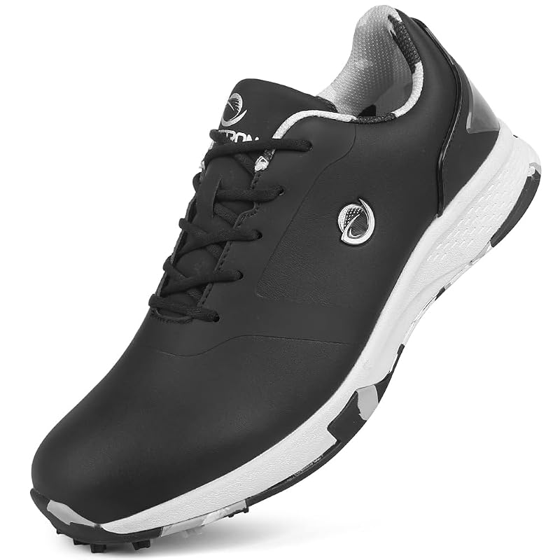 Ifrich Men’s Spikeless Golf Shoes Black+11 - Comfortable, Non-Slip Walking Sneakers