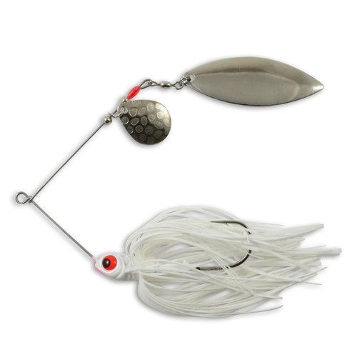 Northland Fishing Tackle Reed Runner Tandem Spin - Premium Spinner Baits for Freshwater - Lures for Bass, Pike, and Musky, White Shad, 1/2 Oz