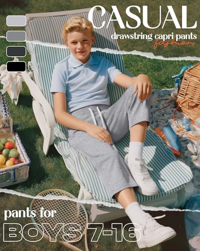 Halfchet Boys Capri Pants 4 Pack Wide Leg 7-16 Years