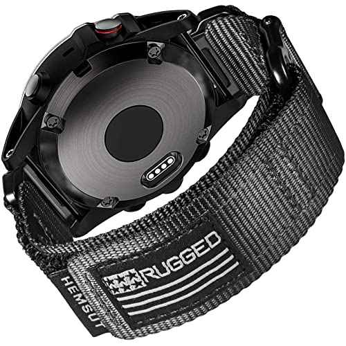 Compatible With Garmin Watch Band, Super Rugged Nylon Sports Strap With Woven Loop Design, For Fenix/Forerunner/Approach/MARQ/Quatix/D2 Series Tough Replacement Band For Men