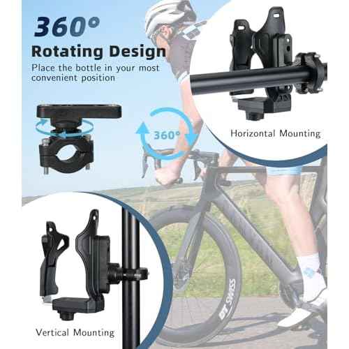 MoKo Bike Water Bottle Holder, Adjustable Bike Water Bottle Cage for 1.9-3.6" Diameter Bottle, for Handlebar & Frame, Motorcycle Cup Holder with Screw Tool, for Bicycle/Stroller/Scooter/Wheelchair/ATV
