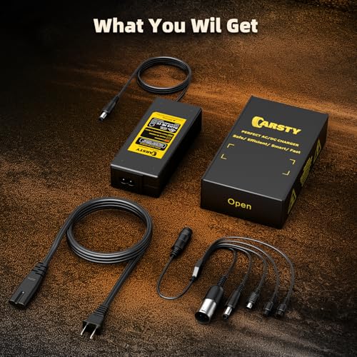 Small Carsty 42V Hoverboard & Electric Scooter Charger with 5-in-1 Plugs