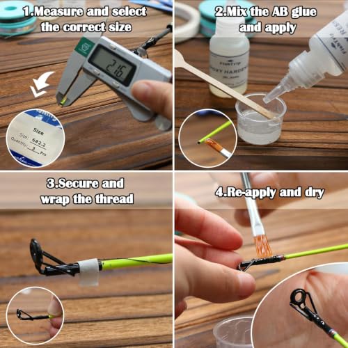 Fishing Rod Tip Repair Kit Stainless Steel Guides Ceramic Rings 30pcs G_30pcs Repair Kit