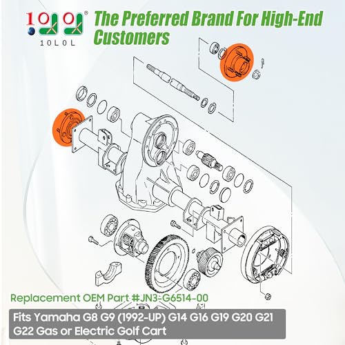 Golf Cart Rear Axle Hub for Yamaha G8 G9 G14 G16 G19 G20 G21 G22 10L0L OEM# JN3-G6514-00