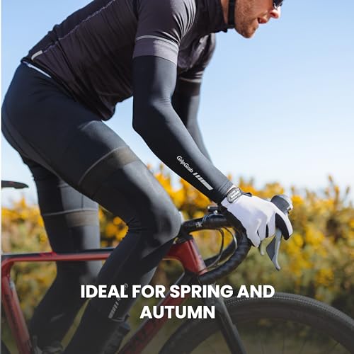 GripGrab Spring Autumn Cycling Arm Warmers Light Breathable Sleeves - Medium Black