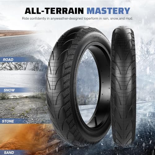 16-Inch Fat Tire for E-Bike Mountain Snow Bike Heavy Duty Off-Road Tire - Black
