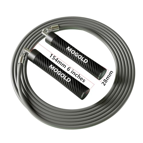 Weighted Jump Rope 1LB with Black Handle - 9ft for HIIT & Cardio, Pre-Sized L Length