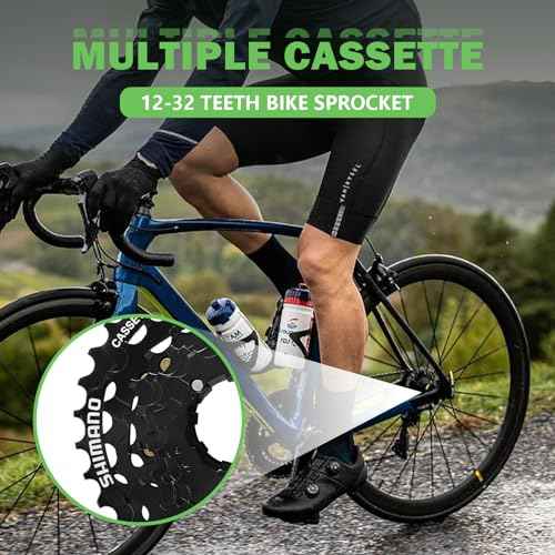 Bike Cassette 7 Speed CS-HG200 Bike Sprocket 12-32T Black for Mountain Bike Folding Bike
