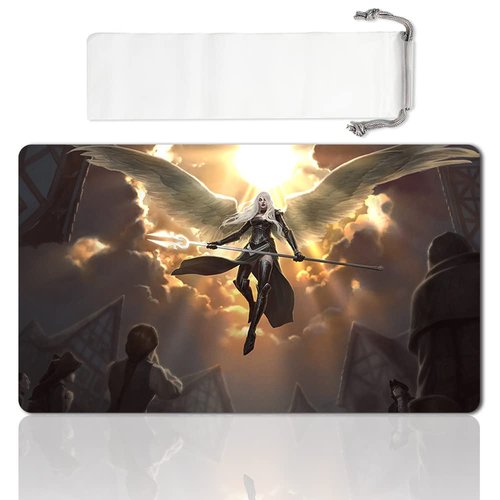 LIUYANZE Board Game TCG Playmat Table Mats Games Size 60X35 cm Mousepad Compatible for MTG CCG RPG Trading Card Game (Avacyn, Angel of Hope)