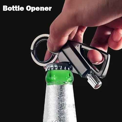 2 Pack Permanent Match Keychain Lighter, Metal Infinity Lighter, Forever Lighters with Bottle Opener, Waterproof Match, EDC Emergency Matchstick, Survival Flint Fire Starter (Fuel Not Included)