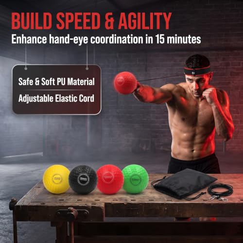Boxing Reflex Ball Set with Adjustable Headbands - Speed & Reaction Training Equipment