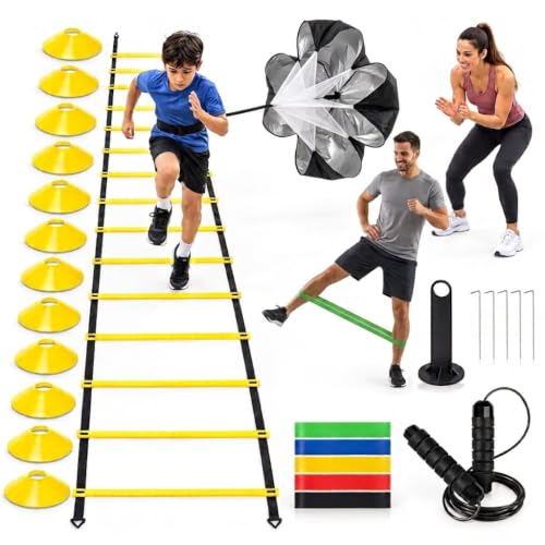 Agility Ladder Speed Training Set with Resistance Bands and Cones