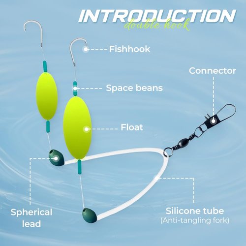 Upgraded Double-Hook Reverse Bottom Rig, 2025 New Swimming Bait for Freshwater Saltwater,Fishing Lures for Beginners Amateurs and Professionals Outdoor (3 Pack, Large)