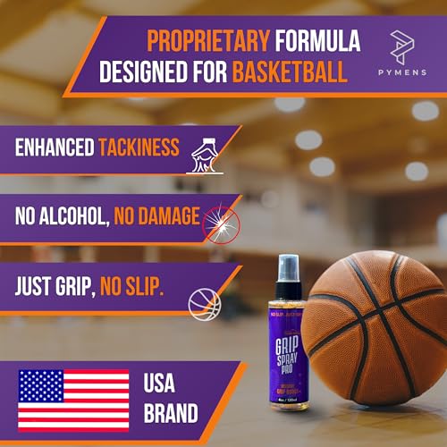 Basketball Shoe Grip Spray 4oz - Traction Enhancer for Court Play + Microfiber Towel