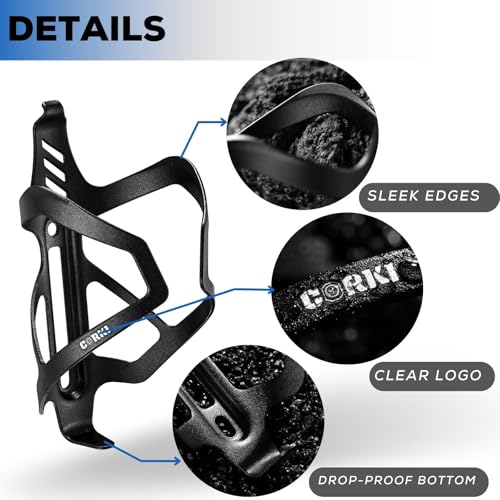 Corki Bike Water Bottle Holder 2-Pack Black – Aluminum Bicycle Cages