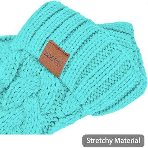 Rosoz Ponytail Beanie for Women,Winter Warm Beanie Tail Soft Stretch Cable Knit Messy High Bun Hat