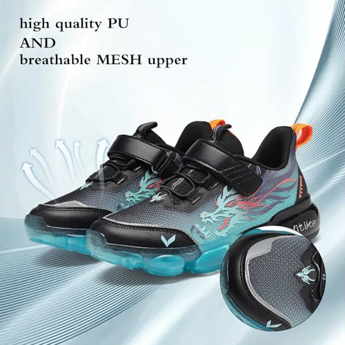 Kids Breathable Athletic Sneakers - Big Kid Black, Orange, Blue 5-8222qd