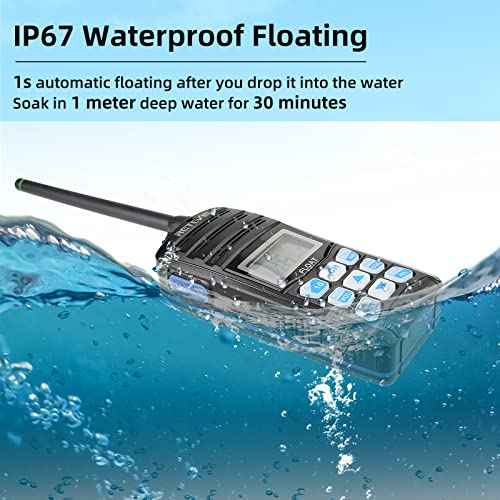 Retevis RT55 Handheld Marine Radio,Marine Two-Way Radios with 1200mAh Battery, USB Charger,Floating IP67 Waterproof,NOAA Weather Alert,International Channels,Ship to Shore Radio for Boats Kayak(1pack)