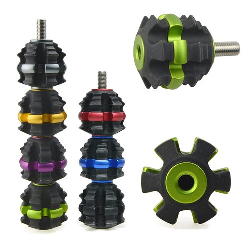 ZSHJGJR Archery Stackable Bow Stabilizer Ball Reduce Shock Absorber Balance Bar Vibration Damper Silencer for Recurve Compound Bow Hunting Shooting (Green)