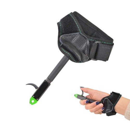Archery Bow Release Aids Youth Bow Release Trigger Quick Release Wrist Release Adjustable Nylon Strap for Right Left Handed Children Junior Kids (Green)