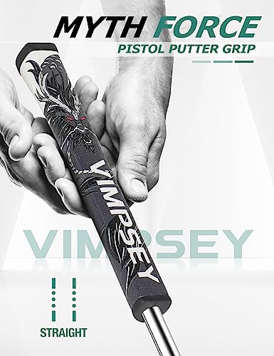 Golf Putter Grip - Black-Grey Pistol 2.0 Polyurethane Parallel Design, Lightweight