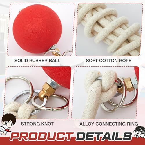 Martial Arts Practice Rope Dart Set with Rubber Meteor Hammer for Beginners