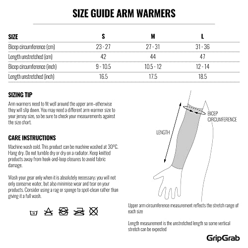 GripGrab Spring Autumn Cycling Arm Warmers Light Breathable Sleeves - Medium Black