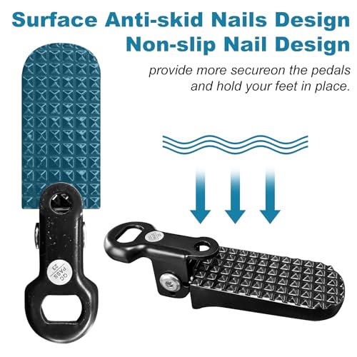Bike Rear Foot Pegs Folding Rear Seat Footrest Black for Folding & E-Bikes