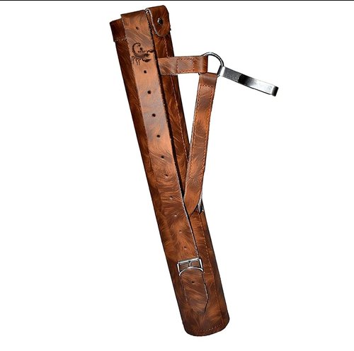 Scorpion Archery Back Arrow Quiver - Genuine Leather Arrow Case - Traditional Handmade Archery Quiver for Hunting & Target Practicing - Adjustable Lightweight & Comfortable Cow Leather) (Tiger Brown)