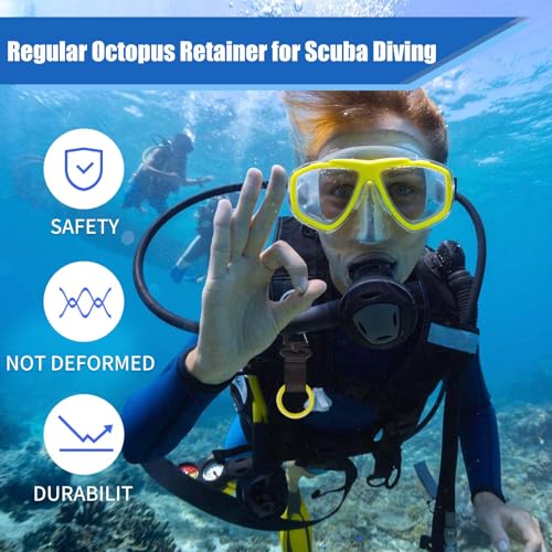 Scuba Octopus Mouthpiece Holder - Silicone Regulator Keeper for 2nd Stage, Green/Yellow