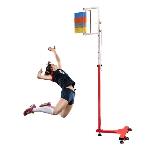 67-141.7 Inche Vertical Jump Tester,Floor Standing Vertical Jump Measurement Tool Adjustable Height,Movable Vertical Jump Trainer with Wheels,Vertical Trainer Stand for Adjustable Height Training