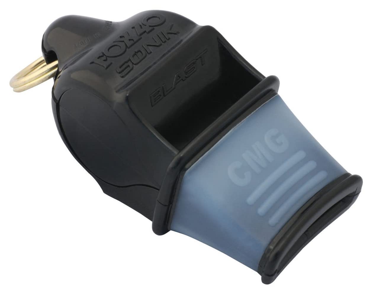 Fox 40 Sonik Blast CMG Whistle with Lanyard, Black