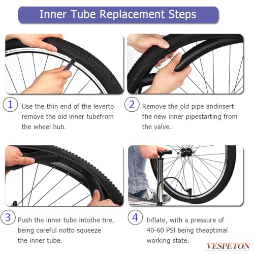 26 Inch Bike Inner Tubes 4.0 Fat Tire with AV35mm Schrader Valve - Pack of 2