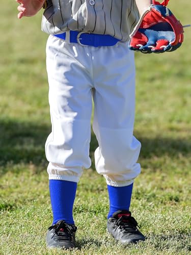 Toddler Baseball Socks and Belt Set - 2 Pairs, Cotton, Royal Blue 2-4T