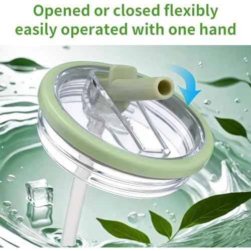 2 Pack Stanley Lid Replacement 40 oz, for Stanley Quencher H2.0 Cup Accessories, Spill-Proof Design, High-End Heat-Resistant Material (Milk White)