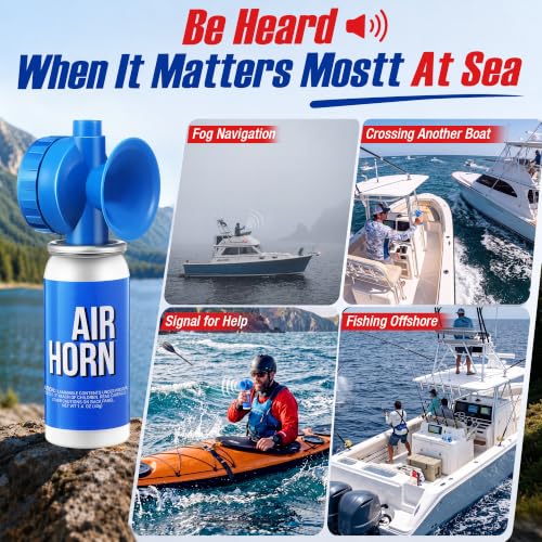 2 Pack Marine Air Horns 1.4oz Loud Safety Signal for Boating & Emergency