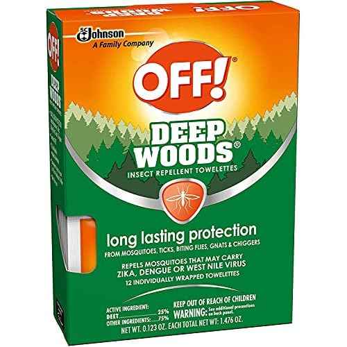 OFF! Deep Woods Insect Repellent Towelettes, 12 Count (Pack of 12)
