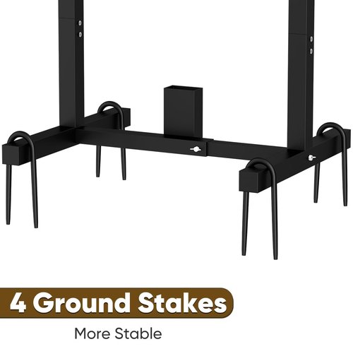 Balie Space 2-in-1 Shooting Target Stand Holder with 10pcs 17x25 Inch Paper Targets for Outdoor, Heavy Duty Range Base Adjustable Width from 8" to 24" for Cardboard Silhouette and Steel Target, Black