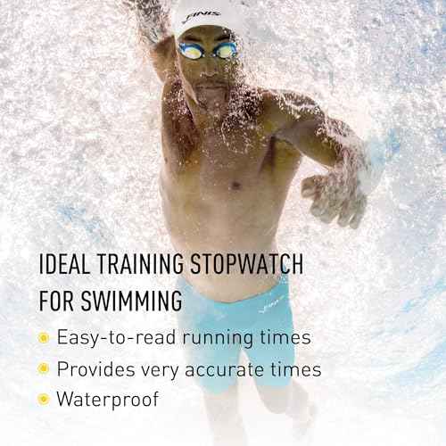 FINIS Waterproof Stopwatch for Swim Training - 300 Split Memory - Stroke Rate Mode - Easy-Read Display