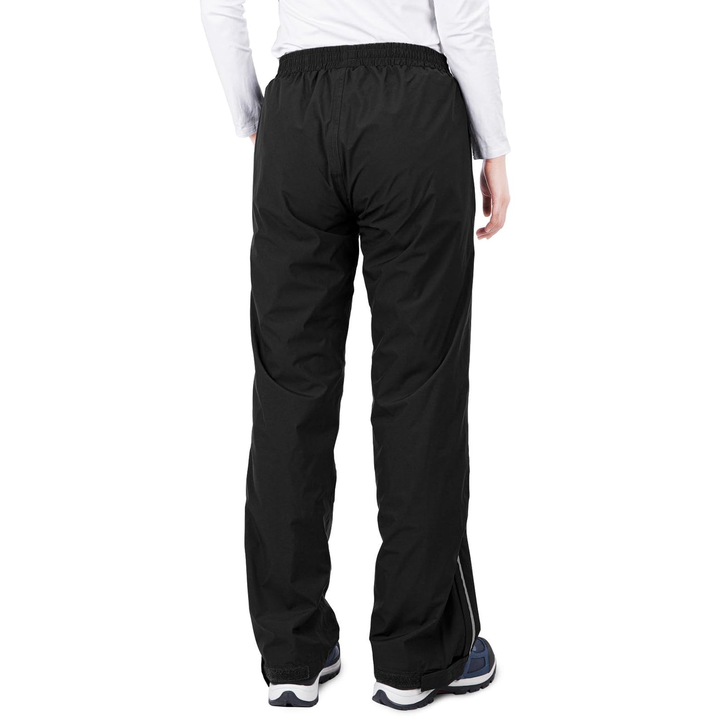 33,000ft Women's Rain Pants, Lightweight Waterproof Rain Over Pants, Windproof Hiking Pants for Outdoor, Fishing, Rainy Day Black