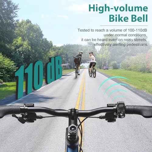 Bike Bell, Aluminum Alloy Bicycle Bells for Adults Kids Max 110 dB, Bike Horn Fit 22.2-31.8 mm Handlebar for Mountain Road Bike Scooter Ebike