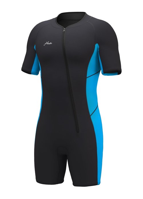 Hevto Wetsuits Men 2mm Neoprene Front Zip Shorty Wet Suit in Cold Water for Swimming Surfing Diving Snorkeling Paddle Boarding (M3-Blue, XXL)