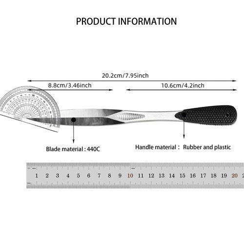 XBOSAI 3.46" Fixed Blade Knife with Sheath, 440C Stainless Steel Rubber Handle Straight Knives, Outdoor knife for camping, Hiking, Fishing and Everyday carry