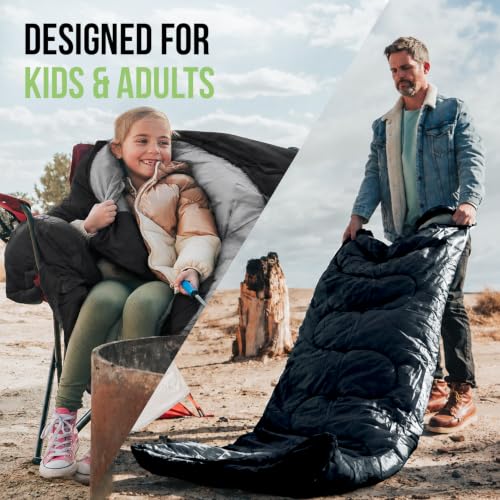 Earth Guru Panther Black 3-Season Sleeping Bag - 50-80°F, Lightweight & Waterproof