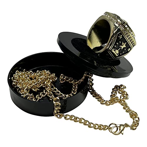 Express Medals Champion Gold MVP Most Valuable Player Trophy Ring Award Gift Prize with Display Neck Chain and Stand Championship Rings